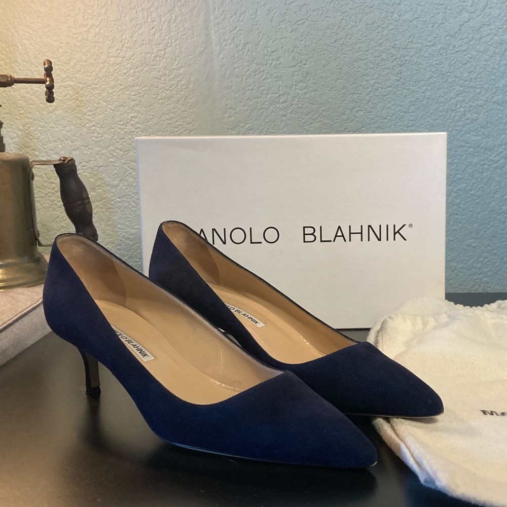 Manolo Blahnik Deep Navy Heels